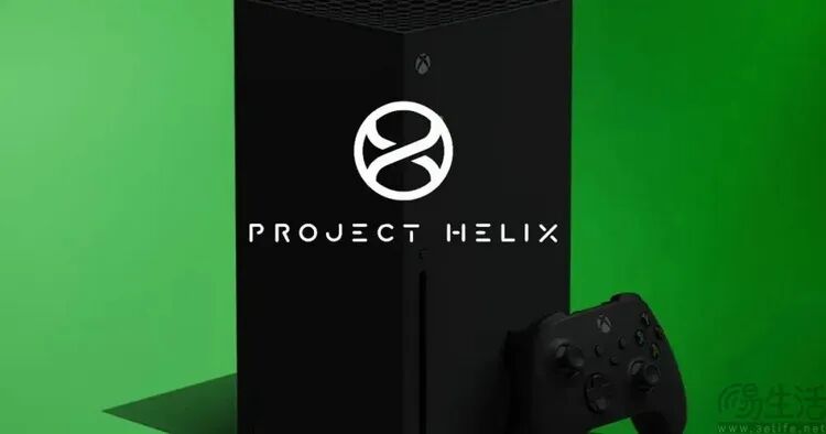 标有“PROJECT HELIX”的黑色Xbox主机概念图