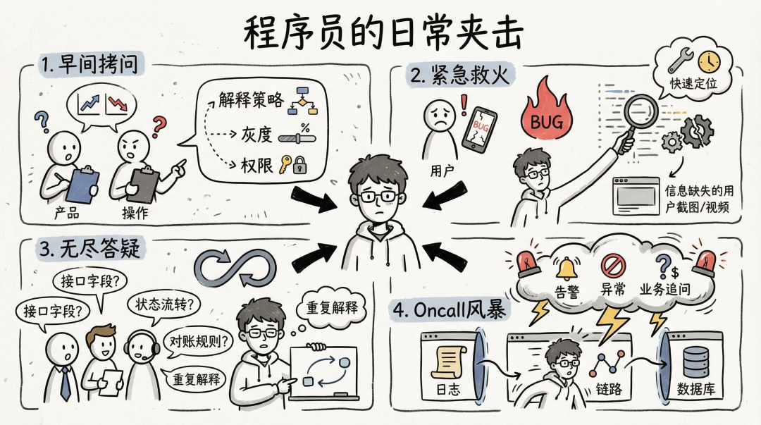 程序员的日常夹击：早间拷问、紧急救火、无尽答疑与Oncall风暴