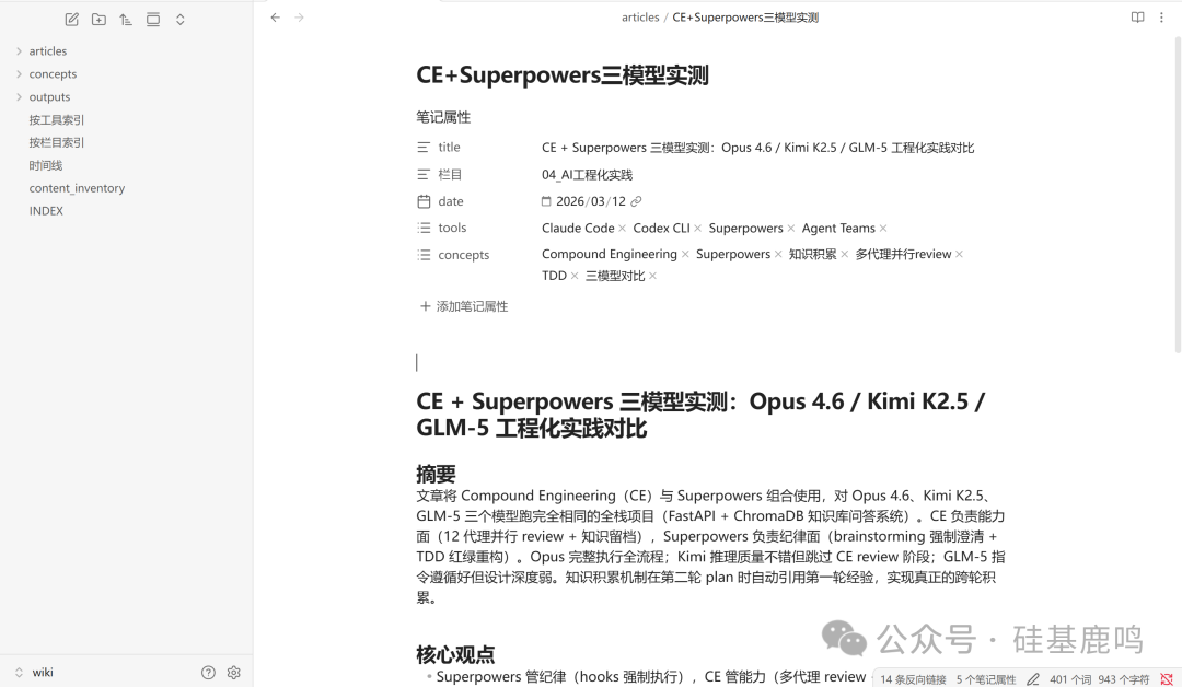 Obsidian中文章摘要卡片示例