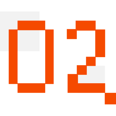 橙色的像素数字“02”