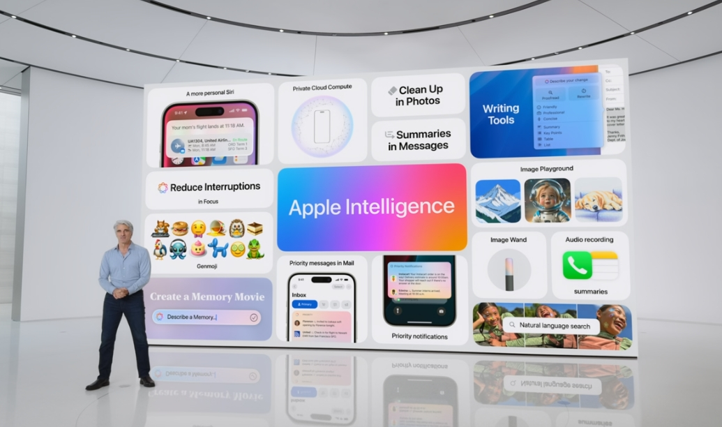 苹果发布会展示Apple Intelligence功能