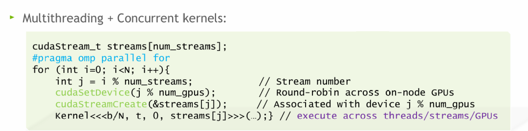多GPU下多线程对应多CUDA流示意图