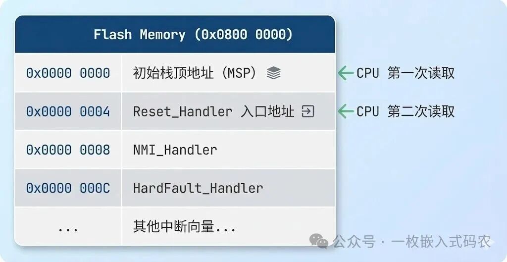 Flash内存中的中断向量表布局