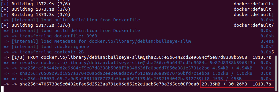 Docker 镜像构建过程中下载卡住的日志