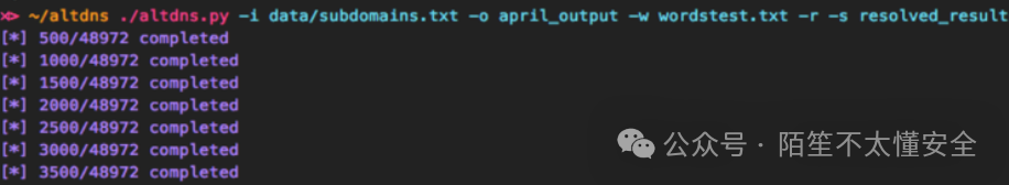 AltDNS运行过程截图