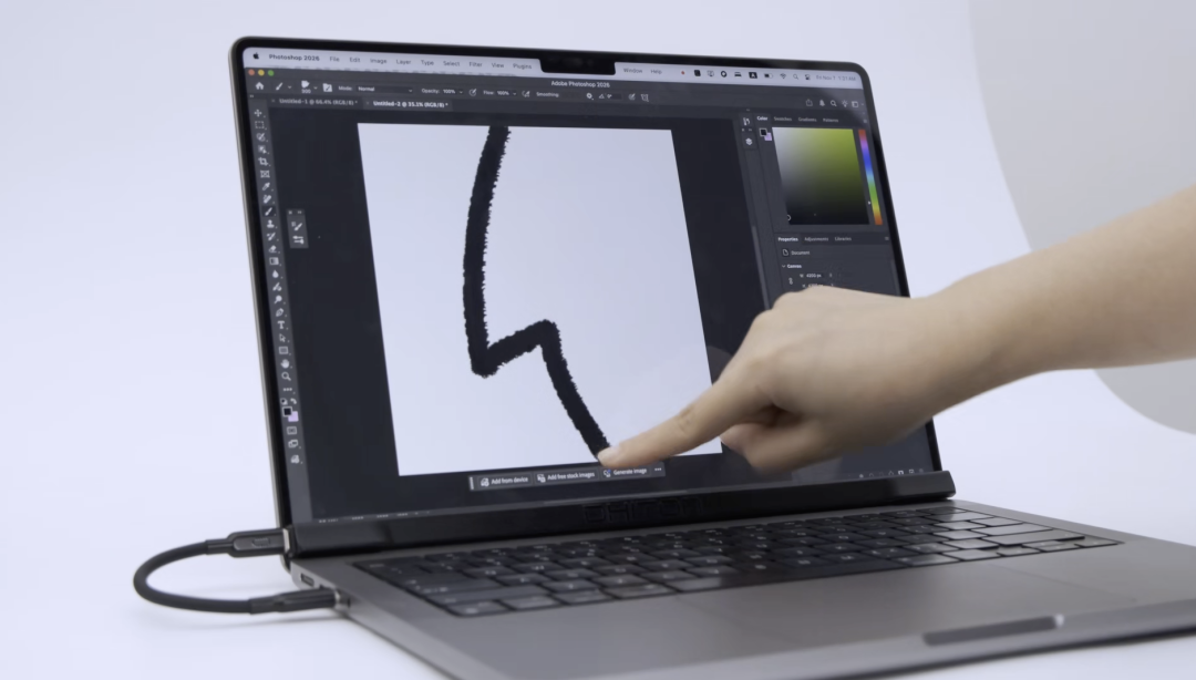 触控笔在笔记本屏幕上绘图示意图