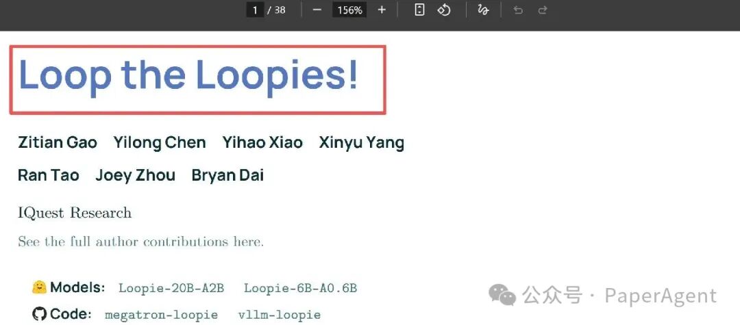 Loop the Loopies 论文标题页