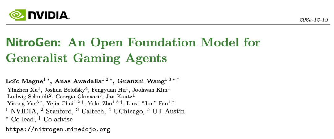 NitroGen模型架构示意图