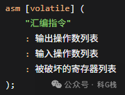 GCC内联汇编扩展语法结构图