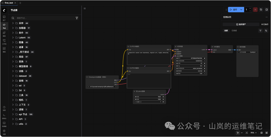 ComfyUI节点工作流界面概览