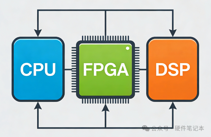 CPU, FPGA, DSP三者协同工作示意图
