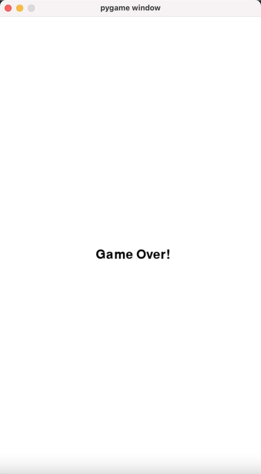 游戏结束画面显示Game Over文字