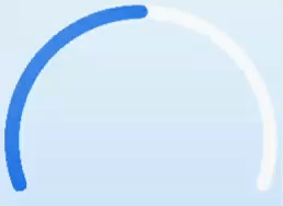 Canvas半环形进度条动画效果