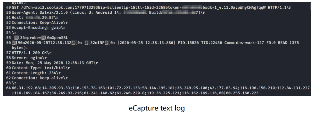 eCapture text log 明文 HTTP 请求详情