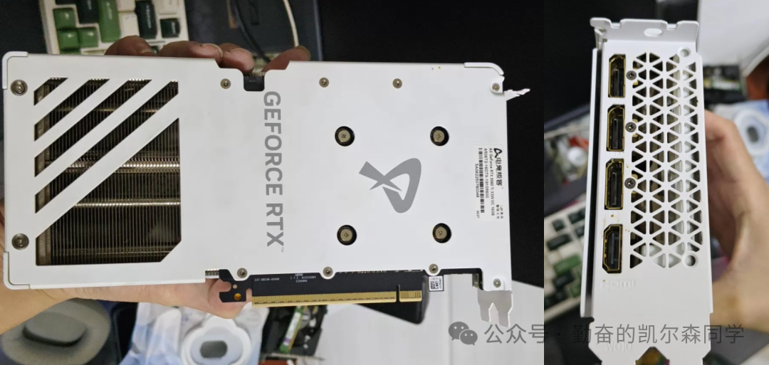 RTX 5060 Ti显卡接口与背面特写