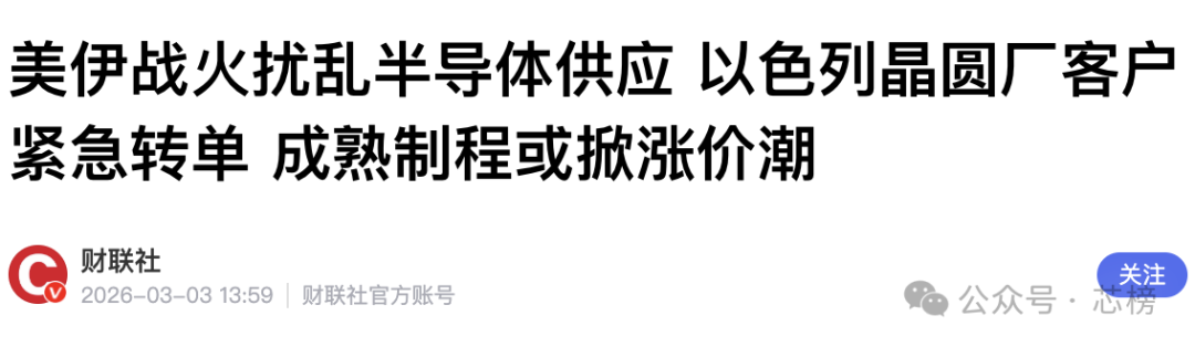 关于以色列晶圆厂转单的新闻截图