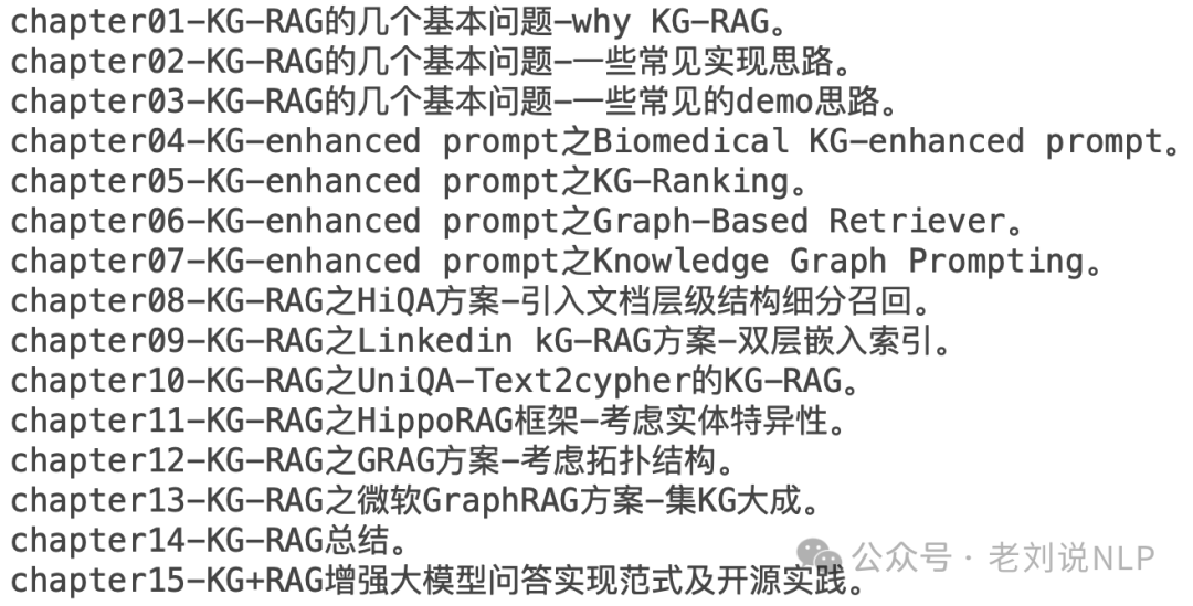 KG-RAG章节列表