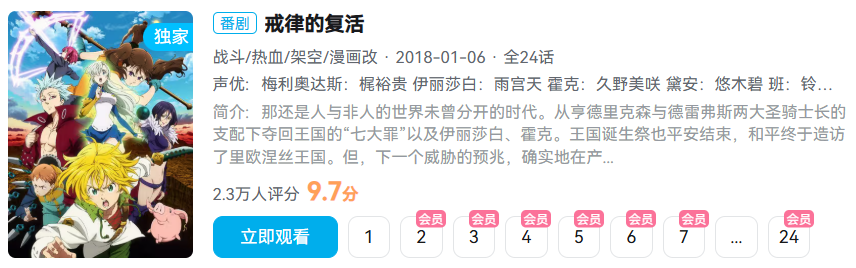 《七大罪》动画剧集海报