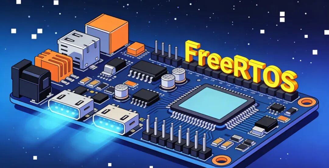 展示FreeRTOS操作系统概念的电路板插图