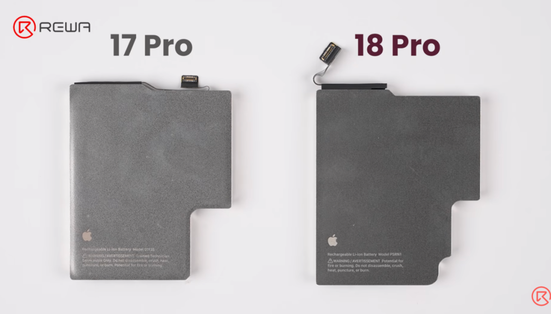 iPhone 17 Pro 与 iPhone 18 Pro 电池对比