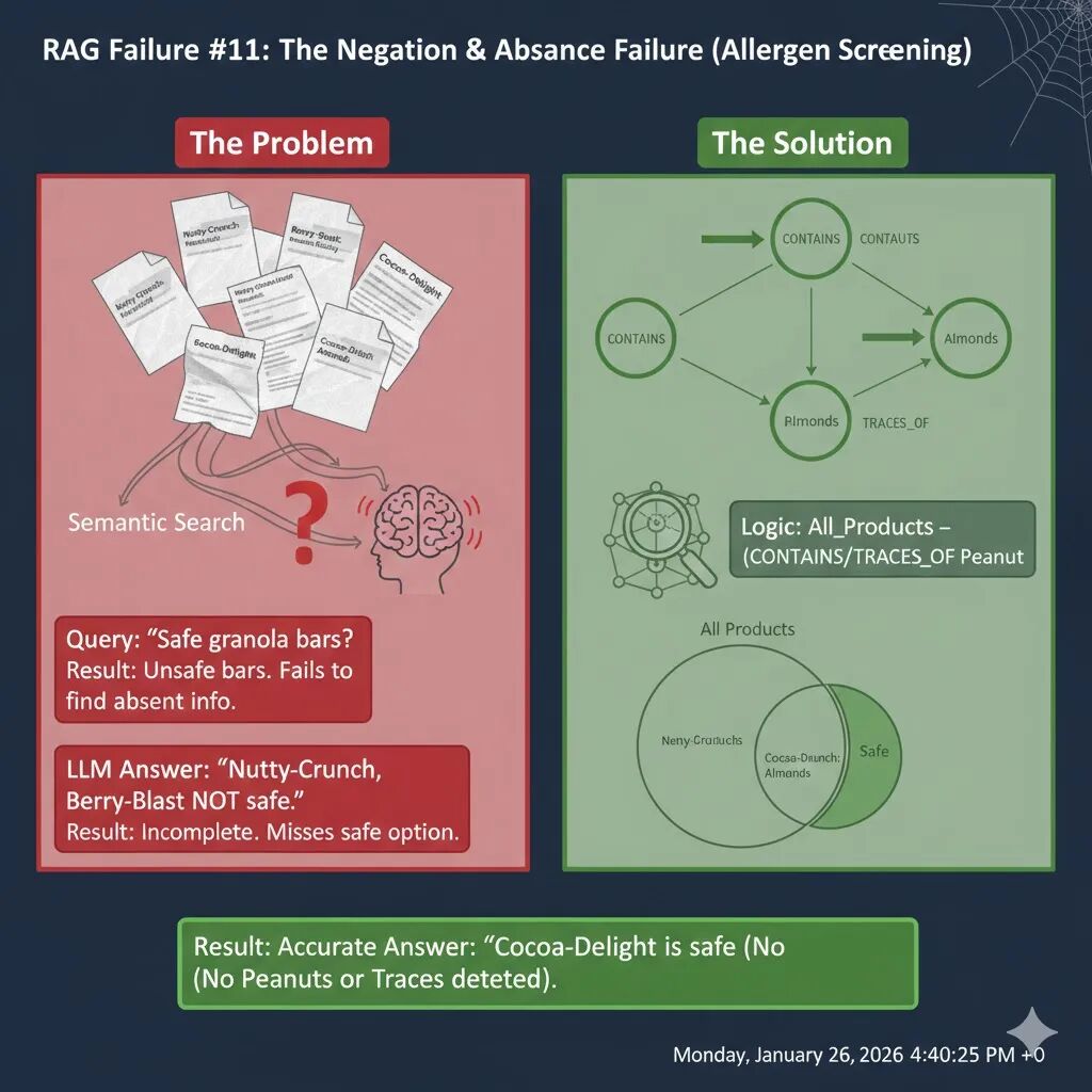 RAG失败案例11：否定与缺失的盲区对比图