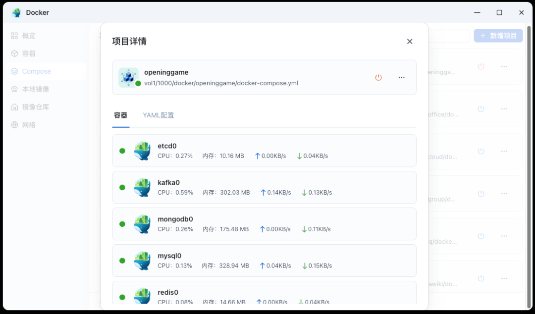 容器全部正常启动状态