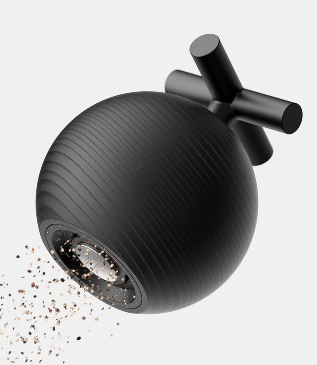黑色条纹胡椒研磨器