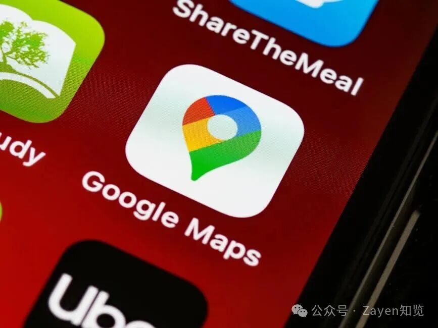 手机屏幕上的Google Maps应用图标