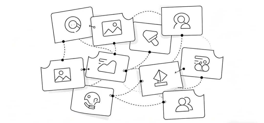 象征网状关联思维的线条插图