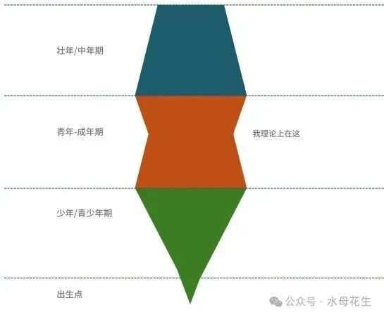 人生不同阶段的认知漏斗模型图