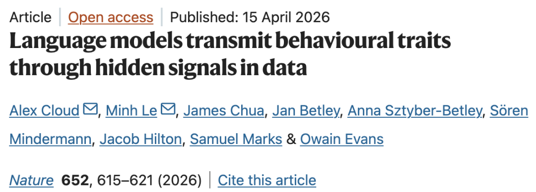 Anthropic发表于《自然》期刊的论文标题页