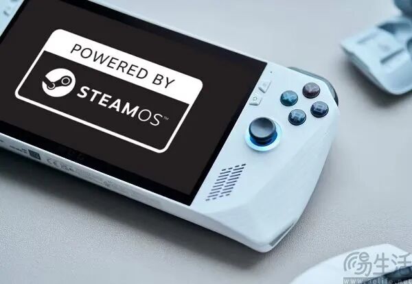 Steam Deck 掌机屏幕显示 SteamOS 系统界面