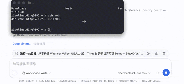 终端确认 dsh web 进程运行状态