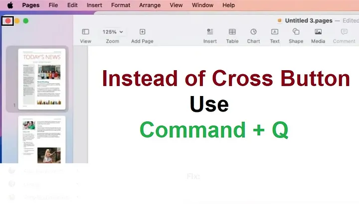 Mac Pages 关闭程序提示