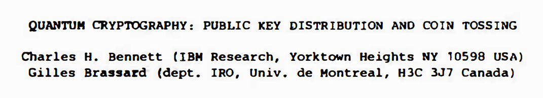 BB84协议原始论文截图