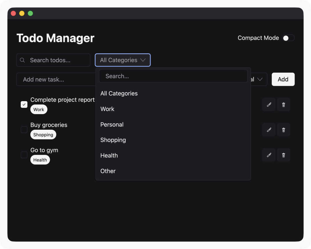 Todo应用演示国际化与交互组件