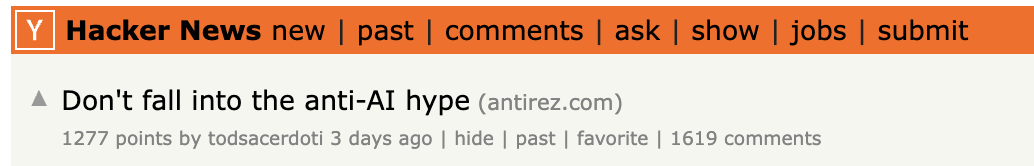 Hacker News 讨论帖截图