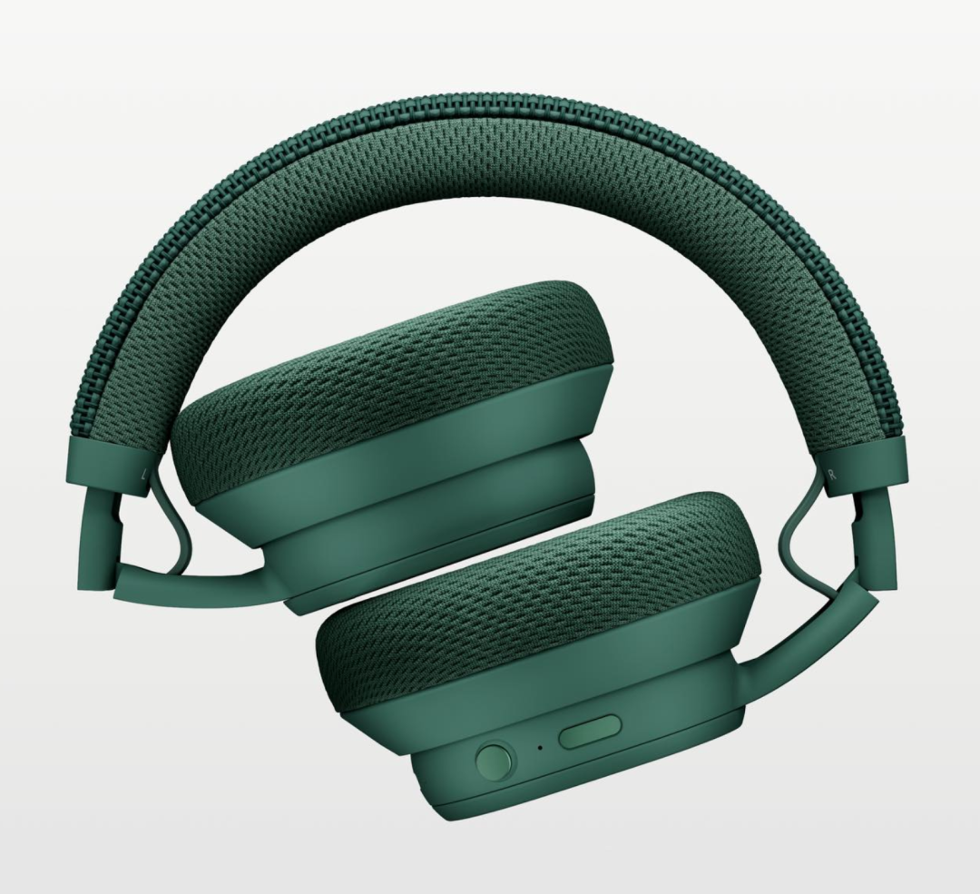 绿色编织纹理耳机