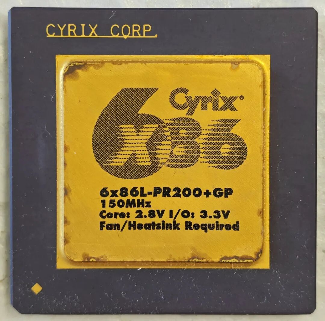 Cyrix 6x86处理器,标称PR200+,实际150MHz