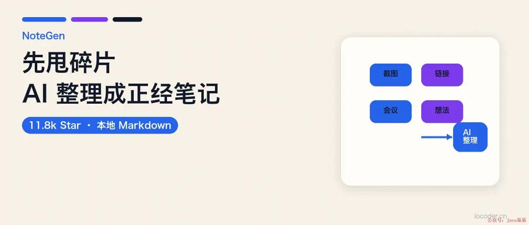 NoteGen 先甩碎片 AI 整理成正经笔记