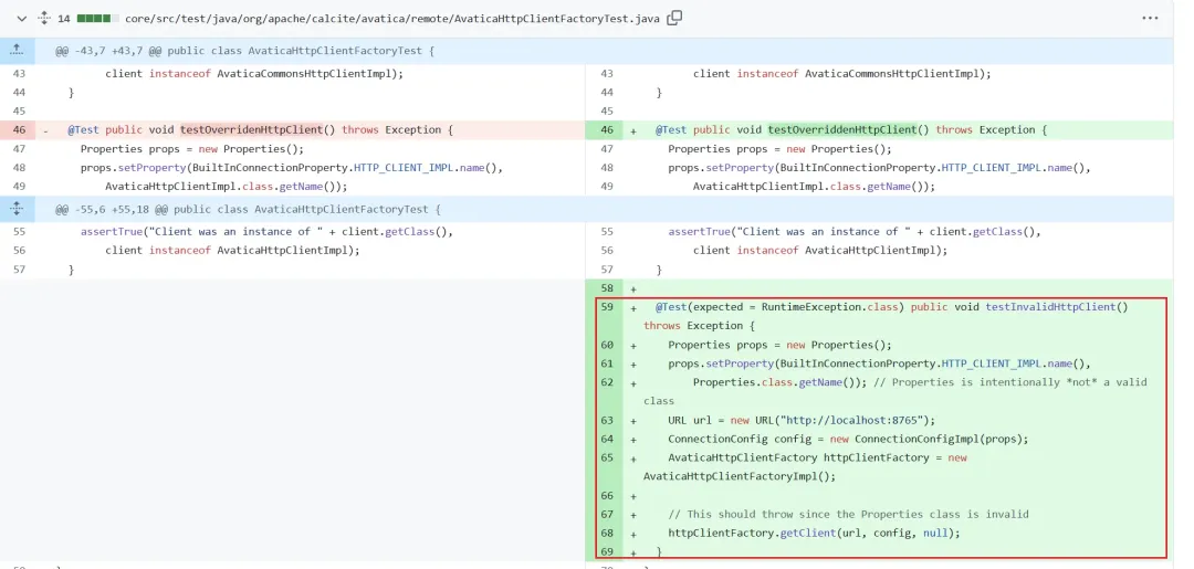 AvaticaHttpClientFactoryTest测试类截图