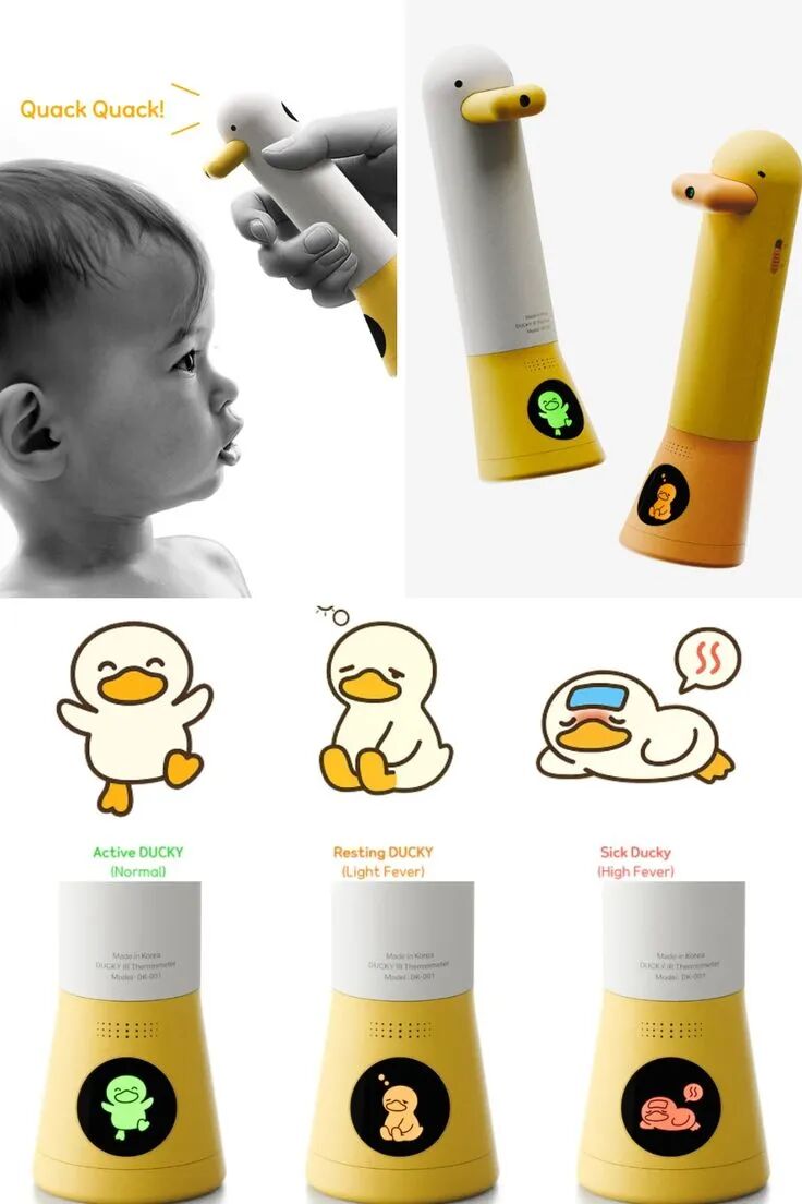 鸭子造型婴儿体温计及状态显示