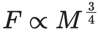 F ∝ M^3/4