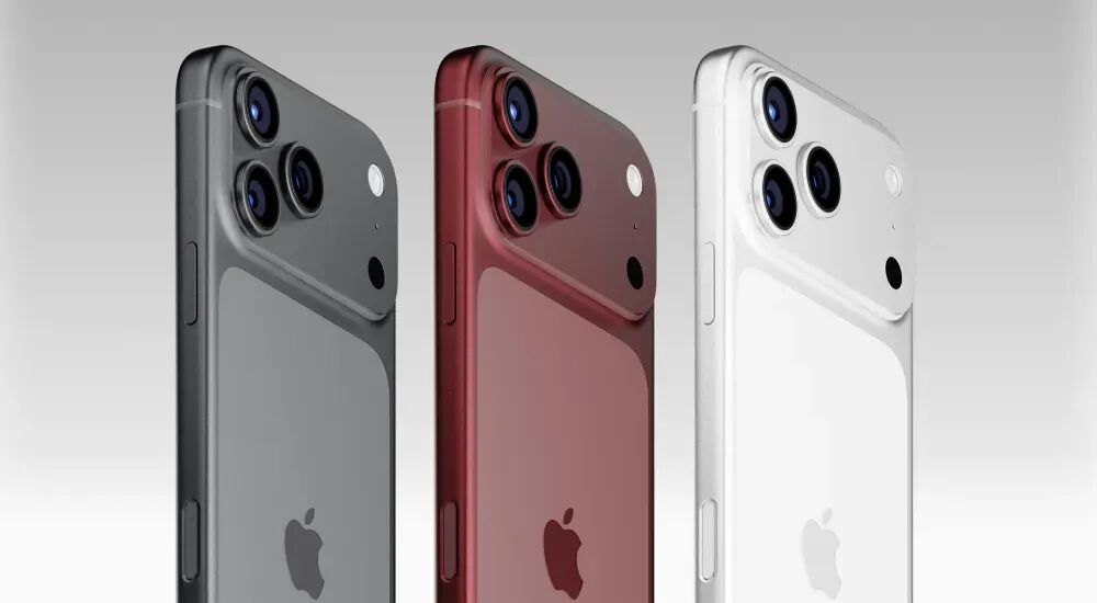 四款不同颜色iPhone背面渲染图并排展示