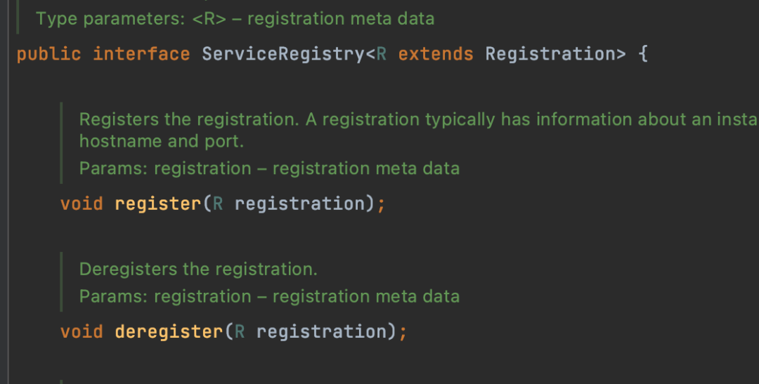 ServiceRegistry接口定义