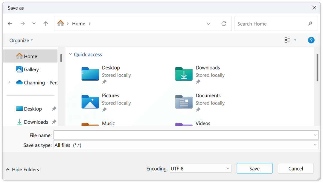 Windows另存为对话框结合Listary示意图