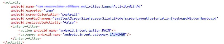AndroidManifest启动Activity配置