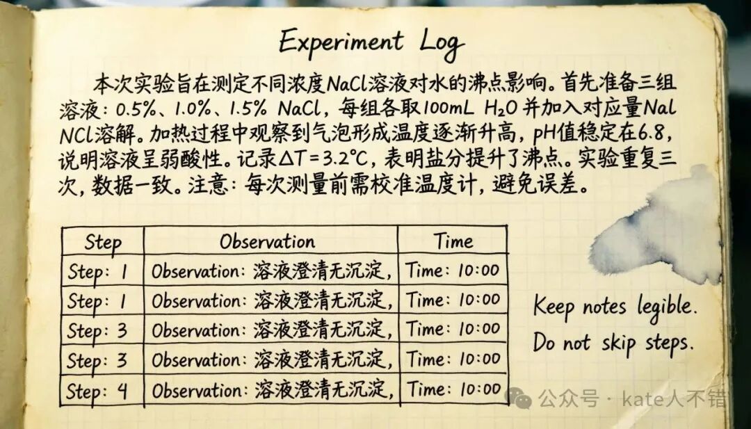 Qwen-Image-2.0 生成的实验记录本页面