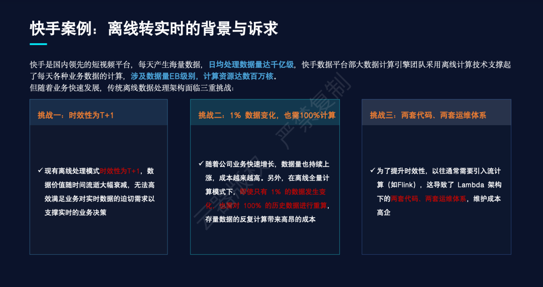 快手案例:离线转实时的背景与三大诉求